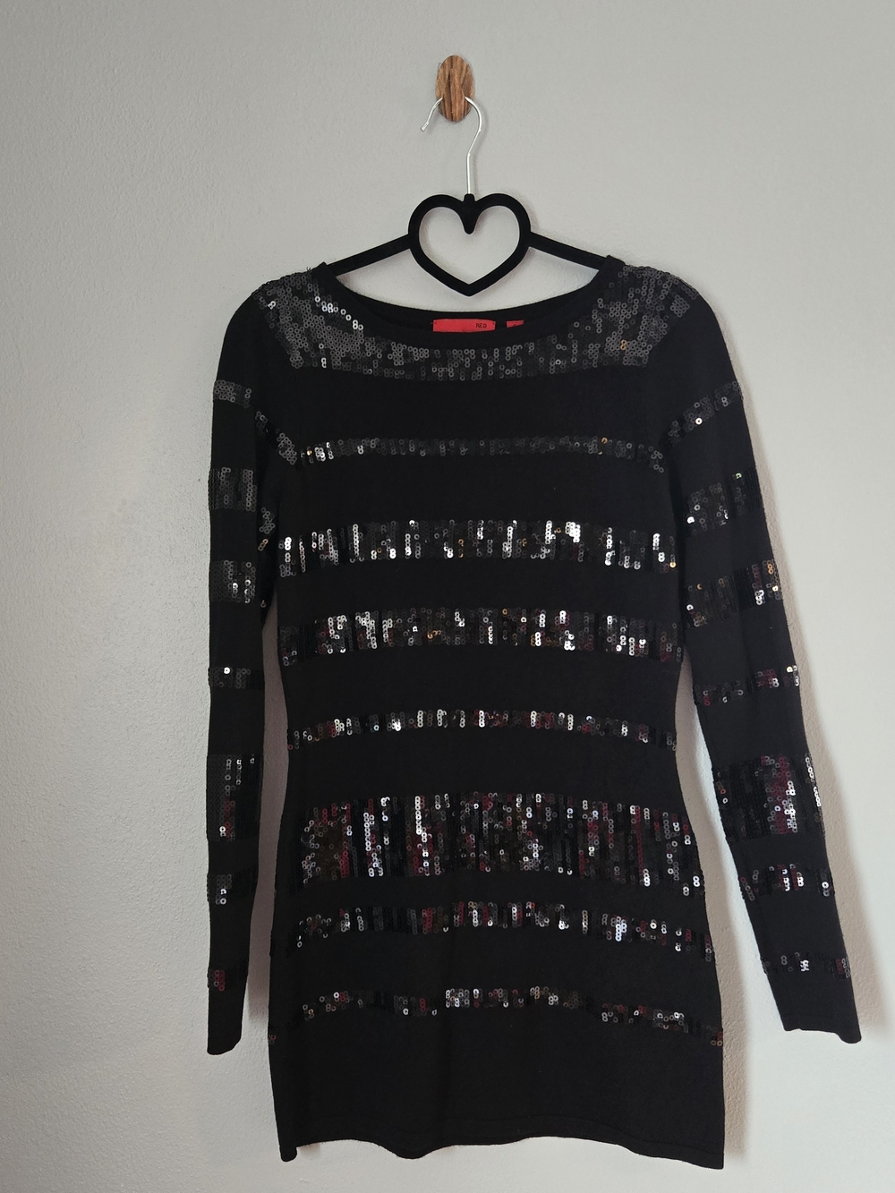 Hugo Boss Red Label Sequined Knit Mini Dress Sweater Size S